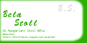 bela stoll business card