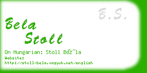 bela stoll business card